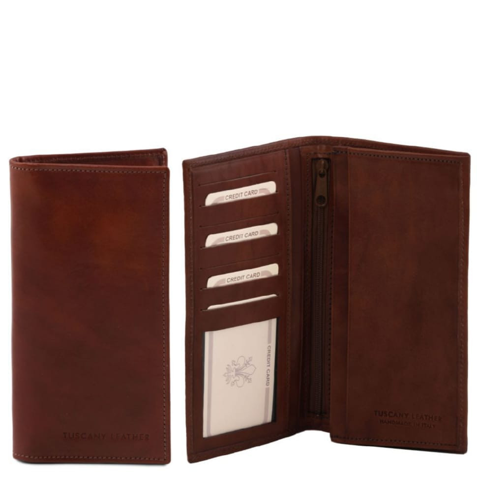 Чоловічий шкіряний гаманець двойного сложения Tuscany Leather TL140777 (коричневий) — 2