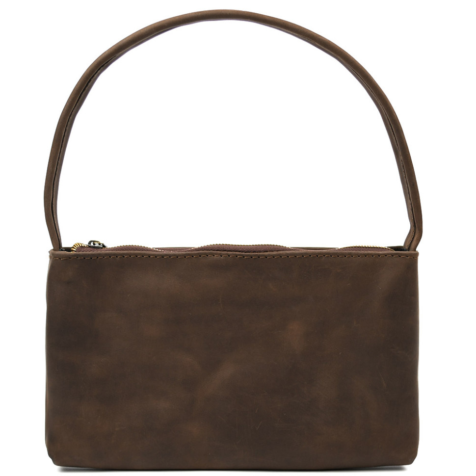 Шкіряна жіноча сумка хобо TARWA RC-hobo-4lx коричневий крейзи — 3