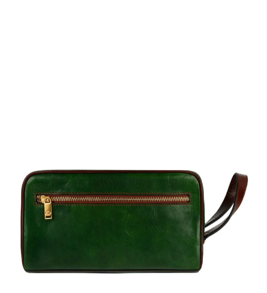Жіноча шкіряна косметичка Dopp Kit - All the Kings Men - зелений колір - Time Resistance 5232101W — 4
