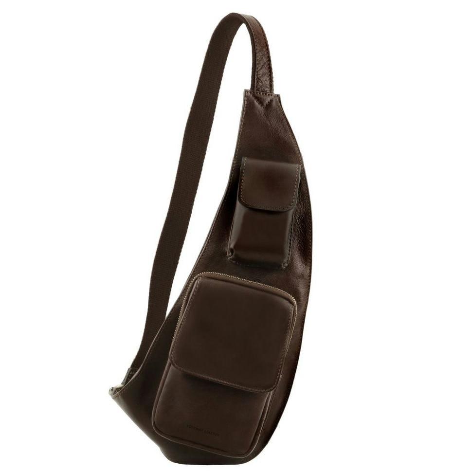 Шкіряний рюкзак для досуга через плече Tuscany Leather TL141352 (Темно-коричневий)