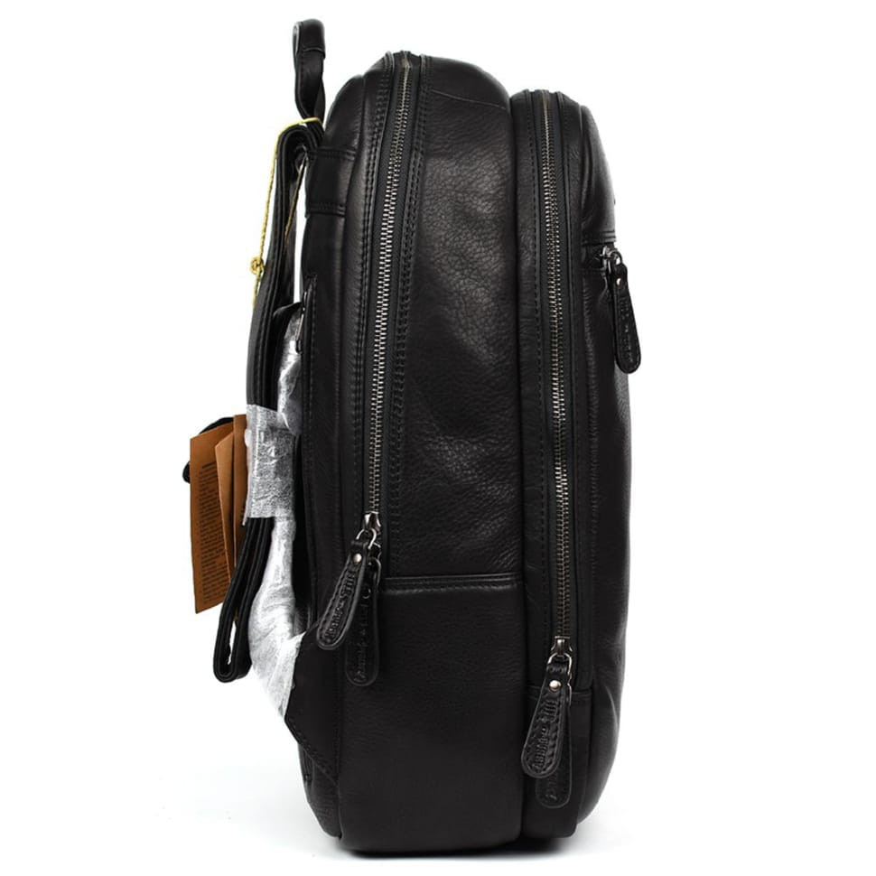 Великий шкіряний рюкзак HILL BURRY HB4006A чорний — 4