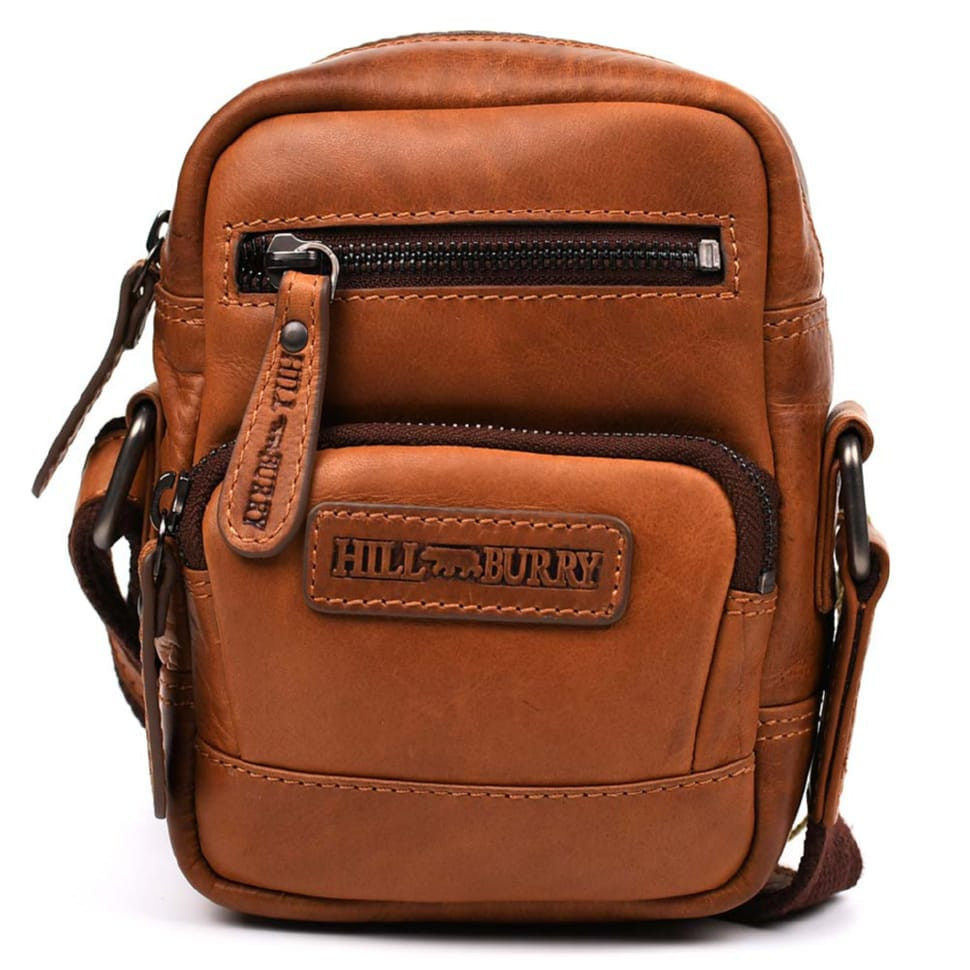 Мала чоловіча через плече HILL BURRY HB3245B коньячна — 4