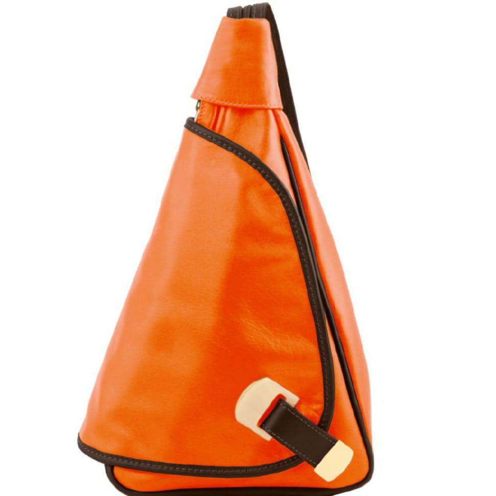 Шкіряний рюкзак на одне плече Tuscany Leather Hanoi TL140966 (помаранчевий)