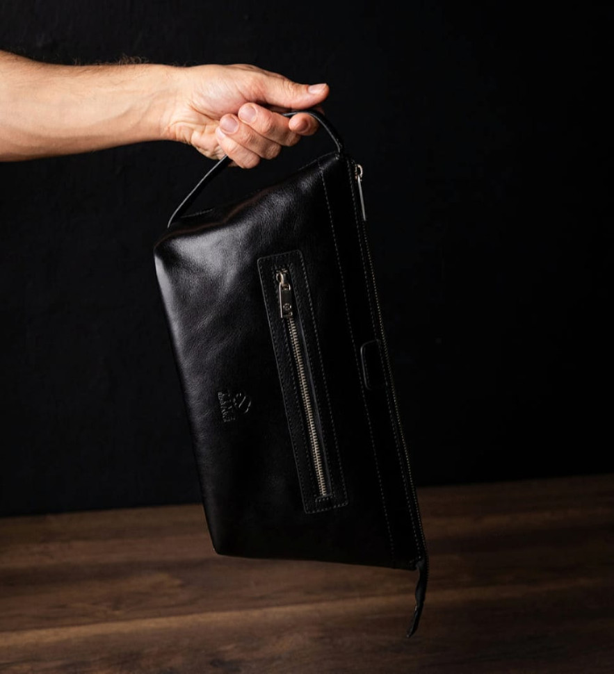 Жіноча шкіряна косметичка Dopp Kit - Ragtime - чорний колір - Time Resistance 5244101W — 3