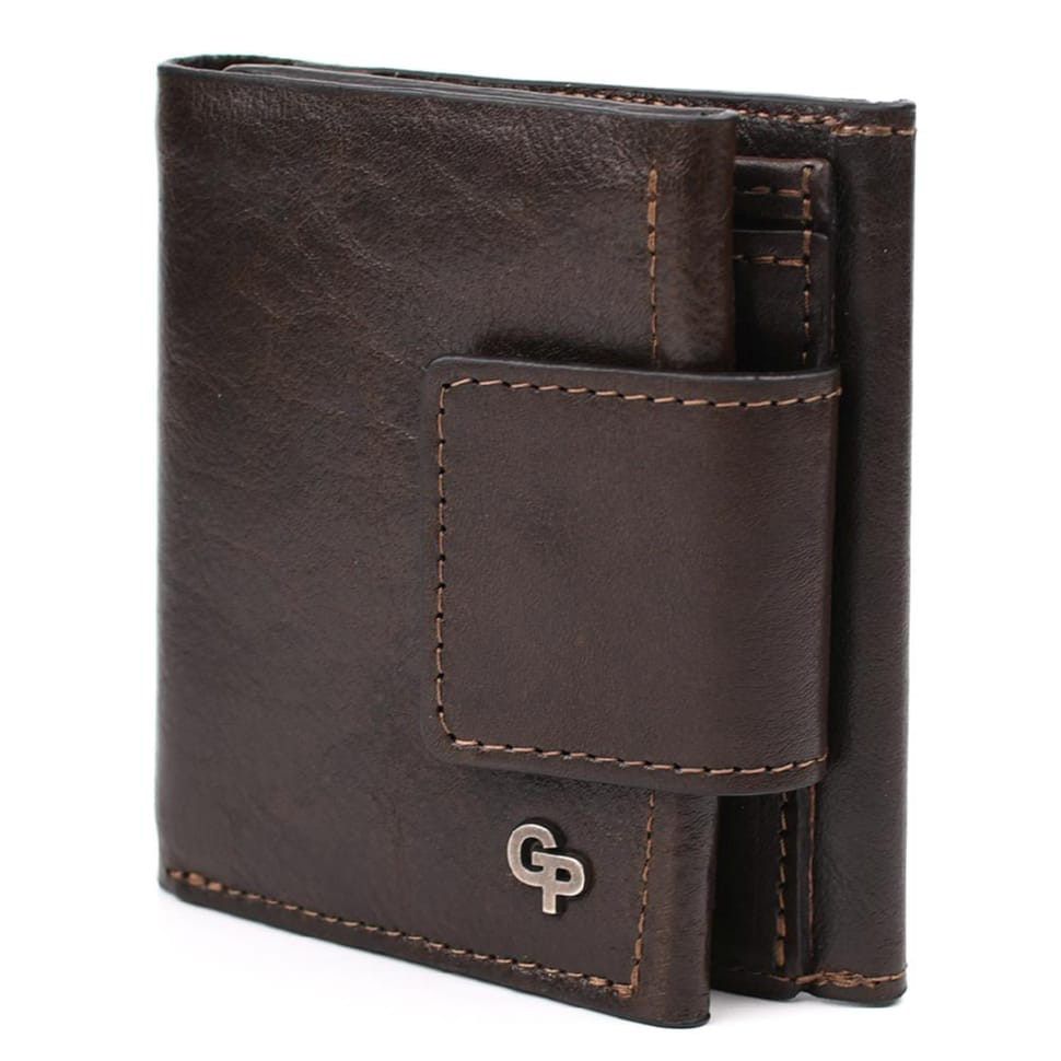 Невелике чоловіче шкіряне портмоне Grande Pelle 502420 коричневе — 3