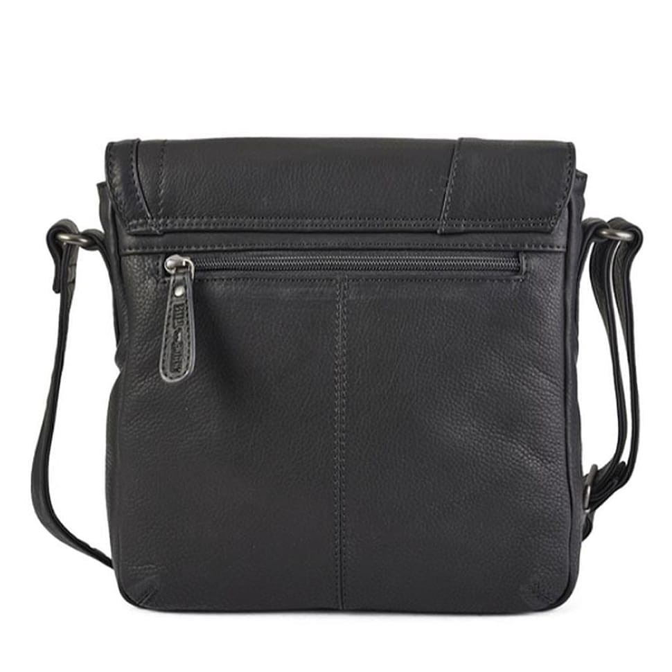Чоловіча сумка на плече Hill Burry HB3336A з косим клапаном чорна — 2