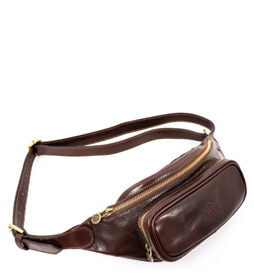 Жіноча шкіряна сумка-слинг Belly Bag - Independent People - коричневий колір - Time Resistance 5215901W — 4