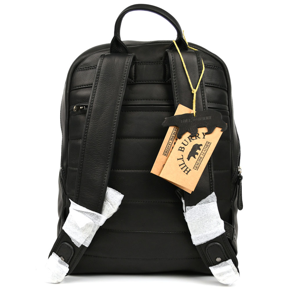 Міський шкіряний рюкзак HILL BURRY HB15295A чорний — 4