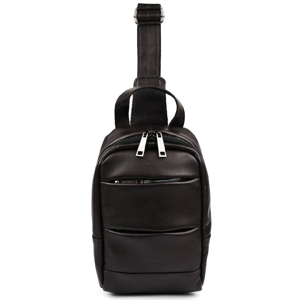 Рюкзак слинг шкіряний обʼємний з кишенями TARWA GC-6010-3md — 4