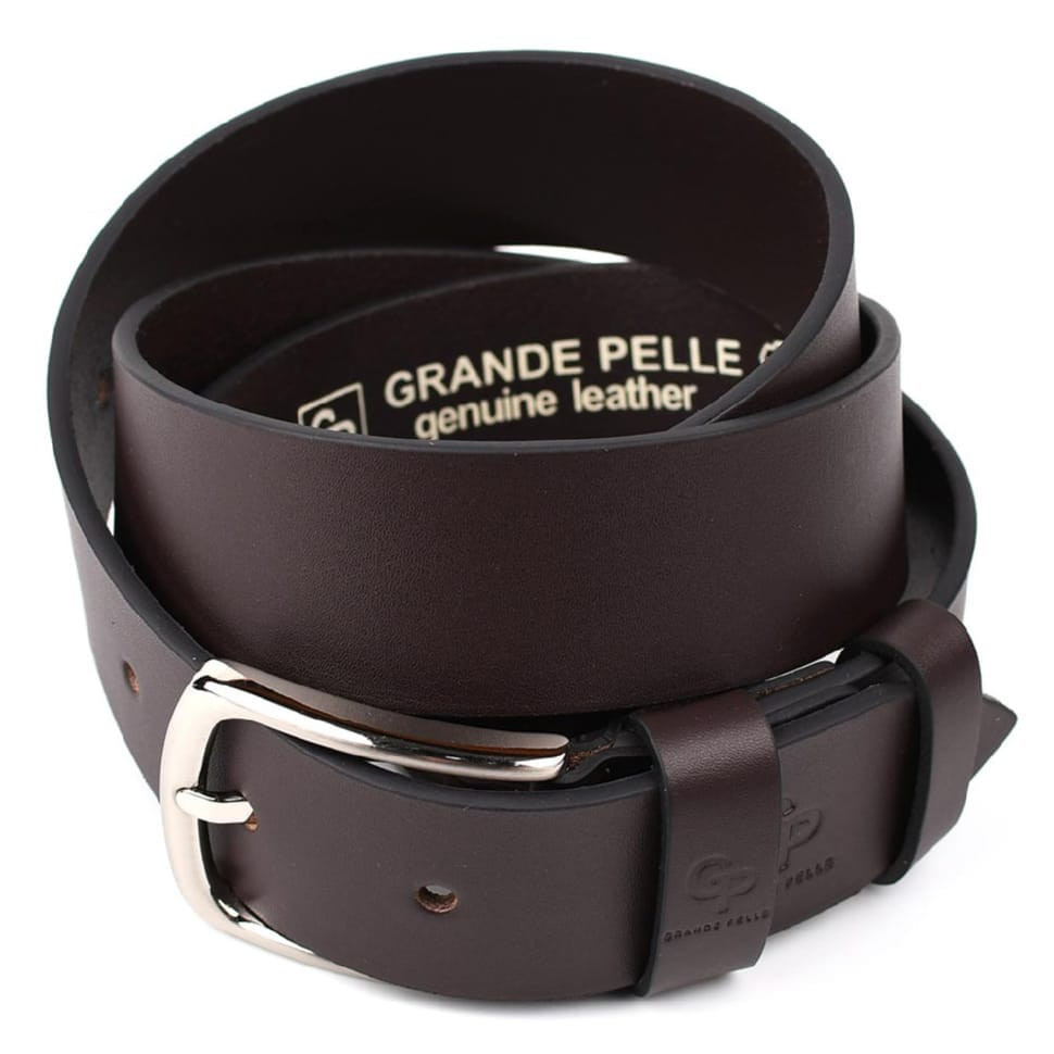 Шкіряний ремінь GP Grande Pelle 413012300 коричневий 40мм — 3
