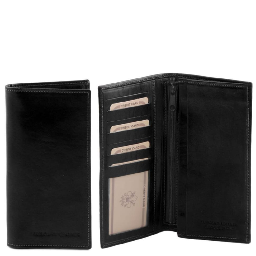 Чоловічий шкіряний гаманець двойного сложения Tuscany Leather TL140777 (чорний) — 2