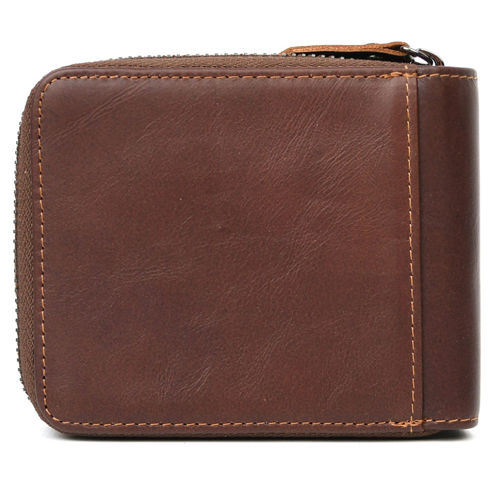 Чоловічий гаманець кардхолдер на блискавці Bull TW033C коричневий — 3