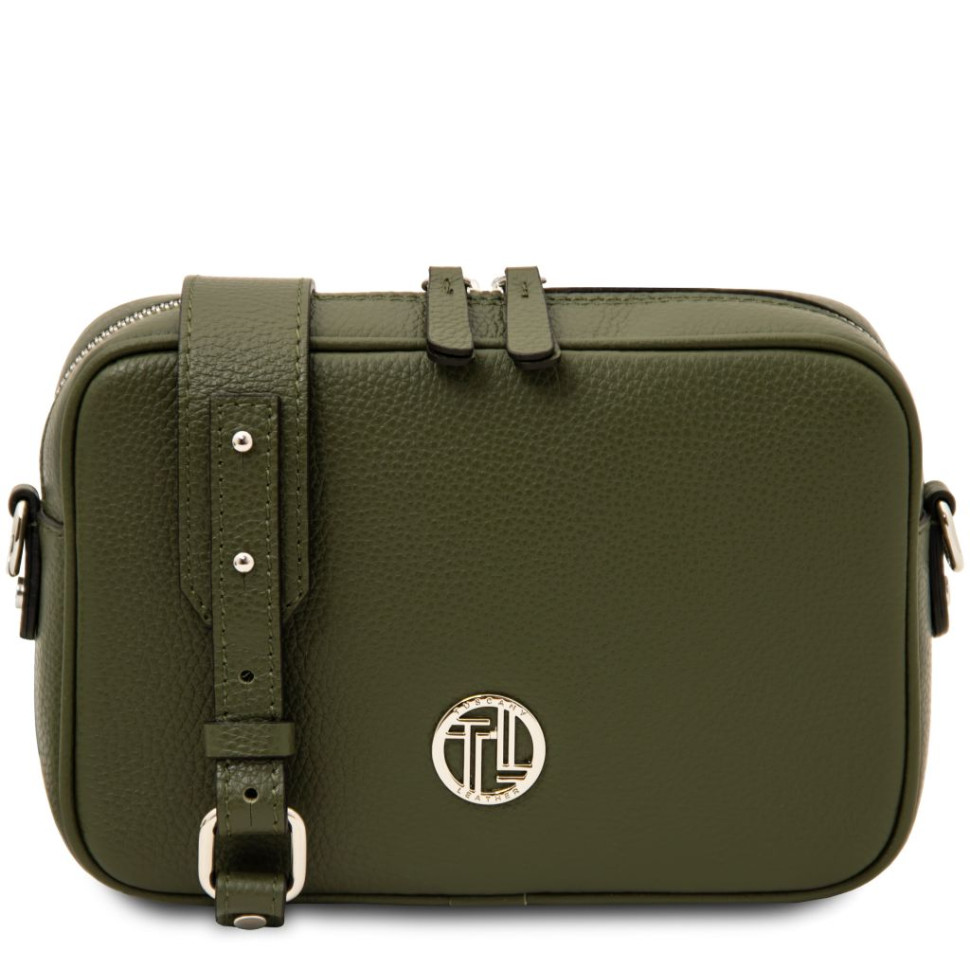 Італійська шкіряна сумка через плече жіноча Cubetto Tuscany TL142499 (Forest Green)
