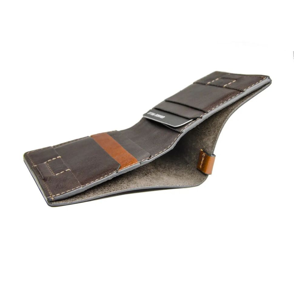 Невелике чоловіче шкіряне портмоне Grande Pelle 52762023 темно коричневе — 4
