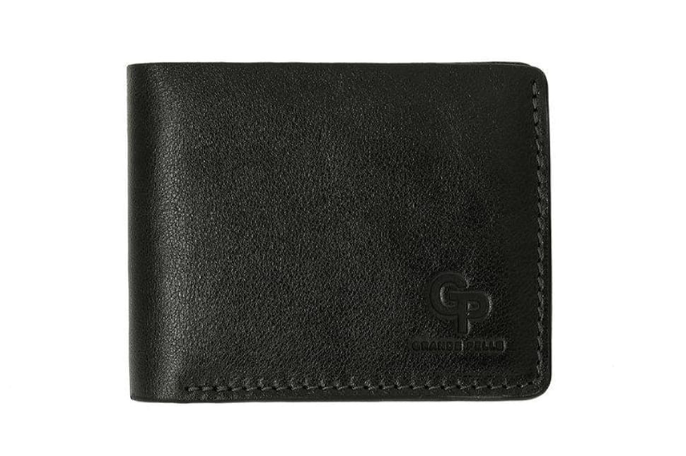 Портмоне Grande Pelle Onda 507610 глянцевая шкіра чорний — 3