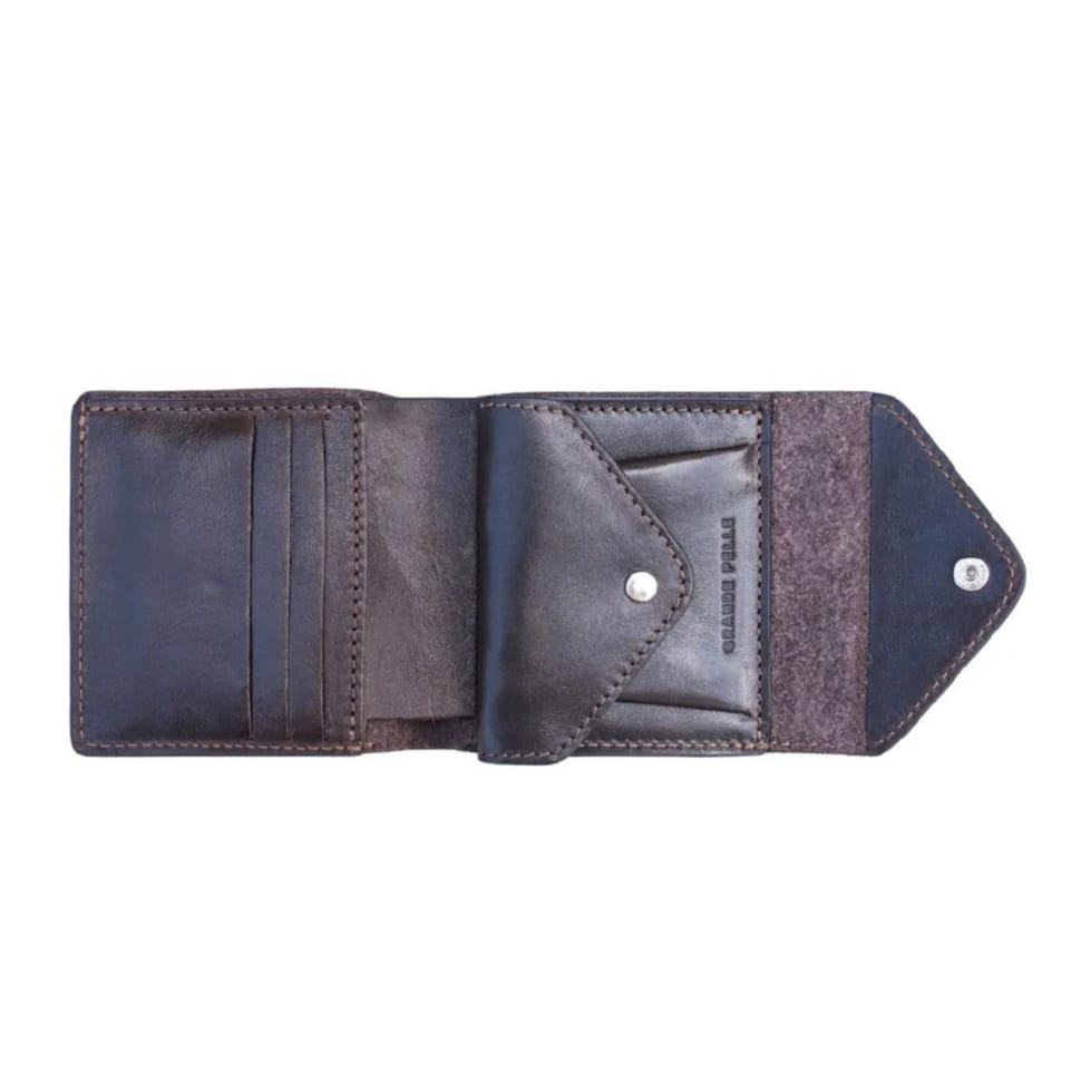 Чоловіче шкіряне портмоне коричневе Grande Pelle 546620 — 2