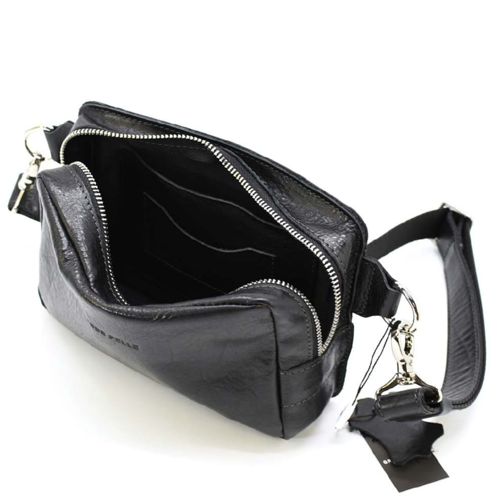 Шкіряна поясна сумка Grande Pelle 740410 чорна — 2