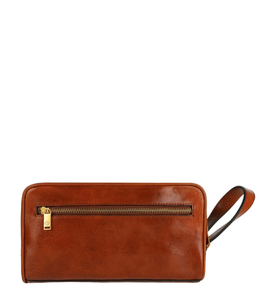 Жіноча шкіряна косметичка Dopp Kit - All the Kings Men - Коньячно-коричневий колір - Time Resistance 5228101W — 4