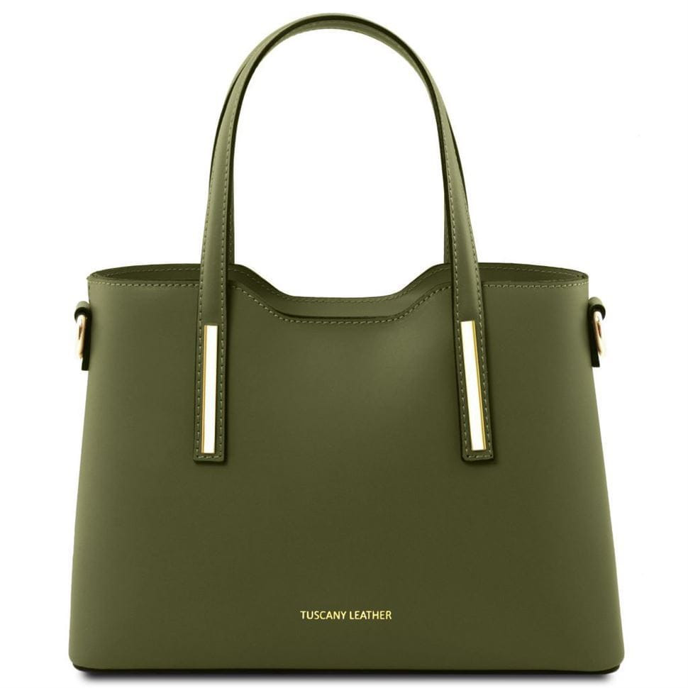 Стильна шкіряна сумка для ділових леди Olimpia TL141521 - малий розмір (Olive Green)