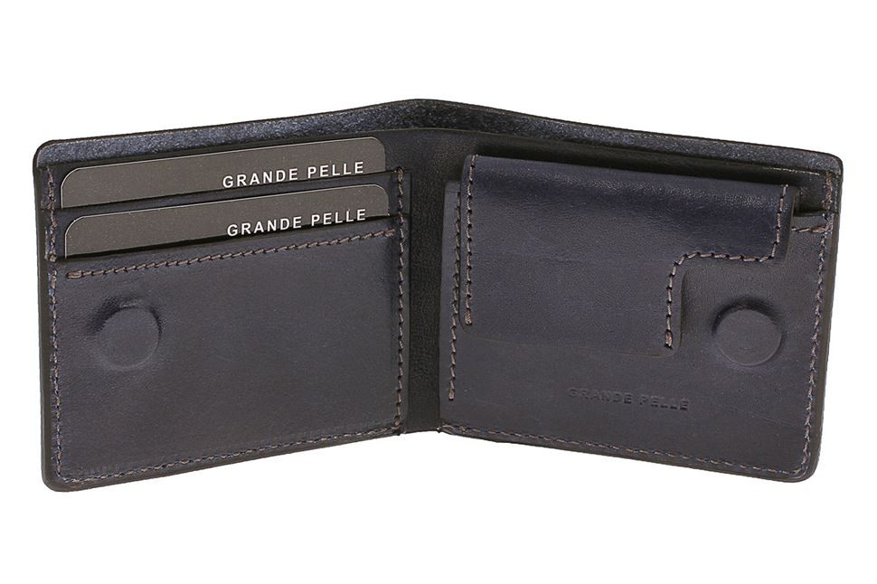 Портмоне магніт, синій колір 505670 Grande Pelle — 2