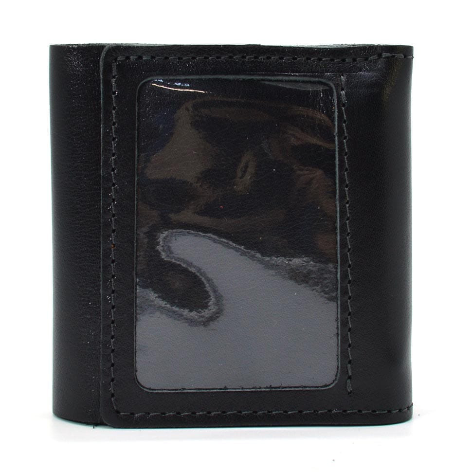 Шкіряне портмоне чорне глянцевое Grande Pelle 910610 с монетницей — 3