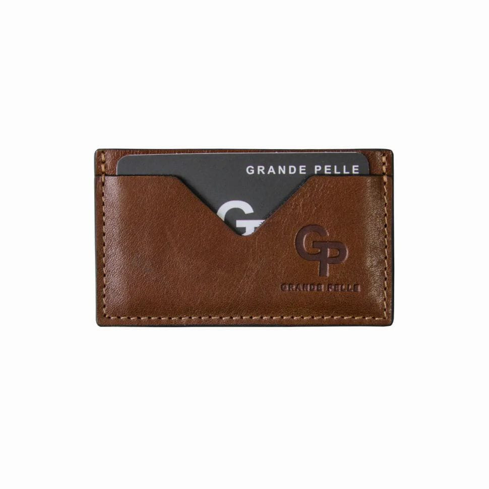 Кардхолдер Grande Pelle 300623 терракотовая кожа гладкая — 3