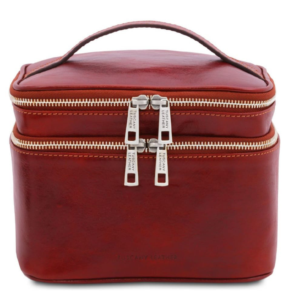 Шкіряний несессер косметичка Eliot Tuscany TL142045 (червоний) — 2