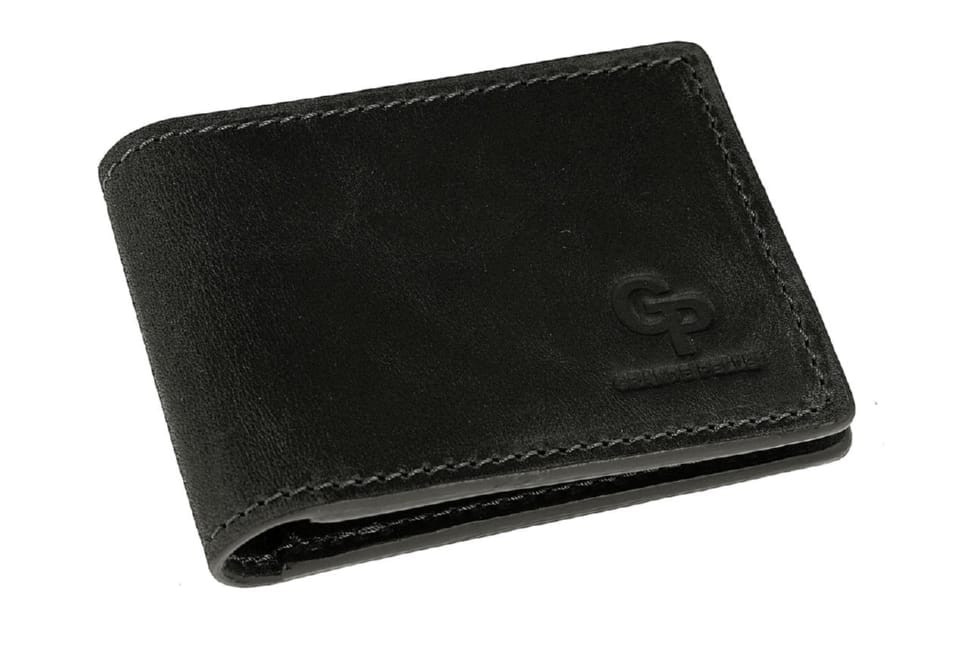Затискач Grande Pelle 107610 глянцевая шкіра чорний — 2