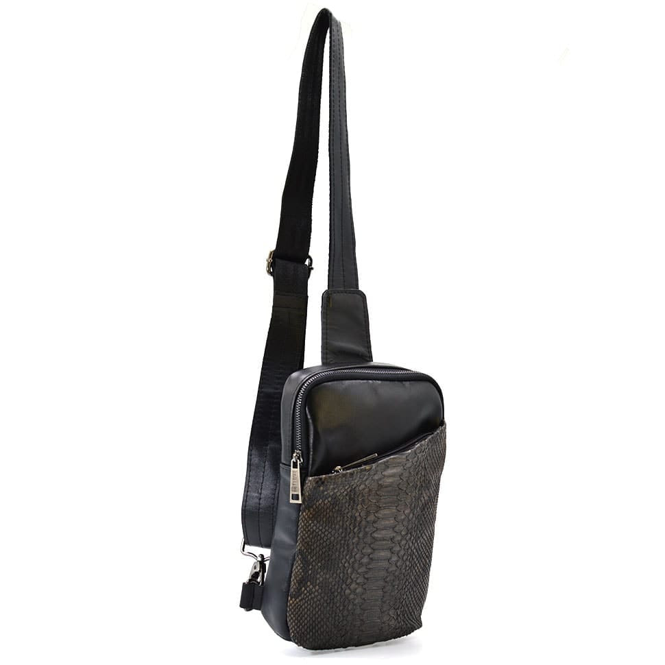 Рюкзак слинг из кожи наппа и питона GArep-0204-3md TARWA — 3