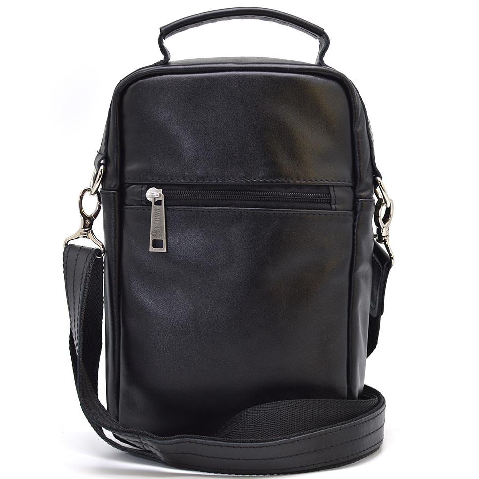 Сумка через плече с ручкою вертикальная TARWA GA-0120-4lx чорна наппа — 4