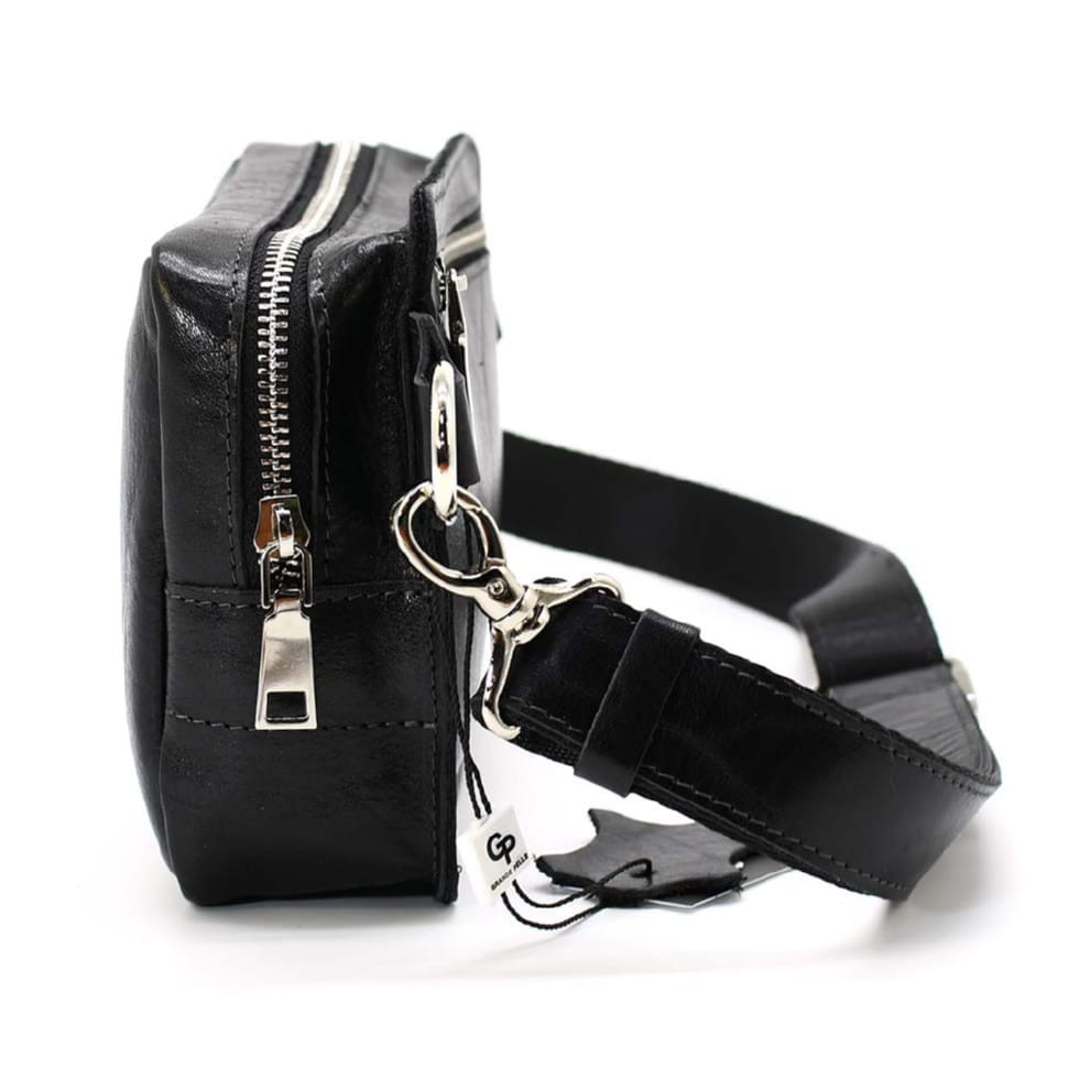 Шкіряна поясна сумка Grande Pelle 740410 чорна — 4