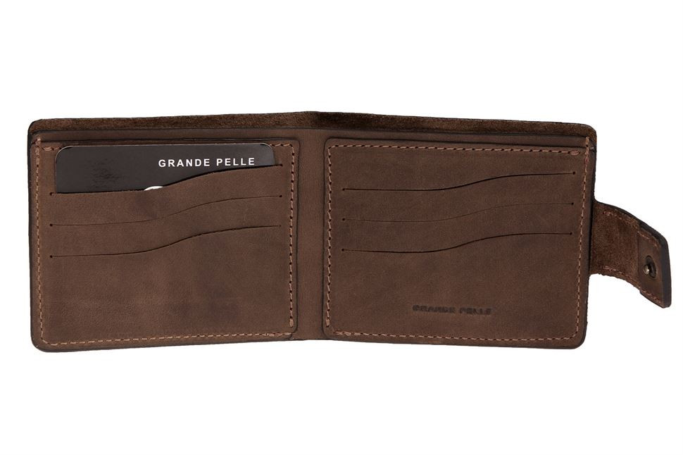 Портмоне Onda с застежкой, коричневий Grande Pelle 517120 — 2