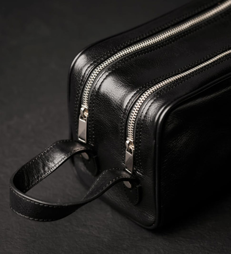 Жіноча шкіряна косметичка Dopp Kit - All the Kings Men - чорний колір - Time Resistance 5228201W — 3
