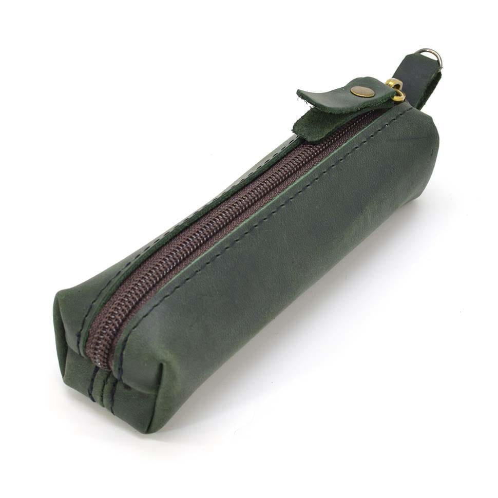 Кожаная ключница тубус TARWA Cylinder RE-cylin-001 зеленая — 2