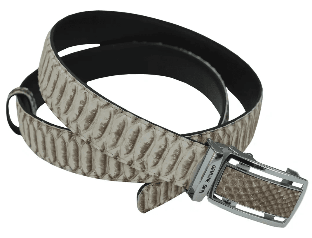 Ремінь зі шкіри пітона Exotic Leather Бежевий (snb 05_4)