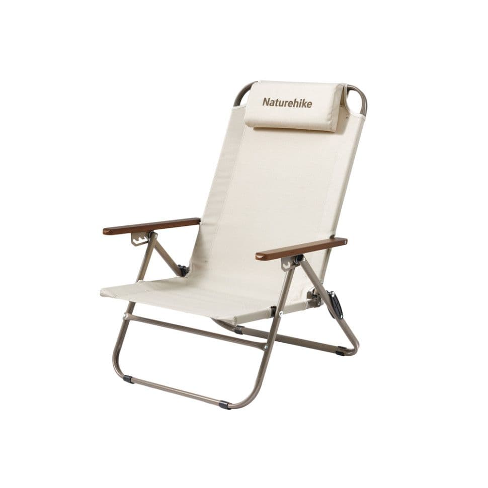 Крісло складане з регульованим нахилом Naturehike CNK2550JJ012, вуглецева сталь, бежевий