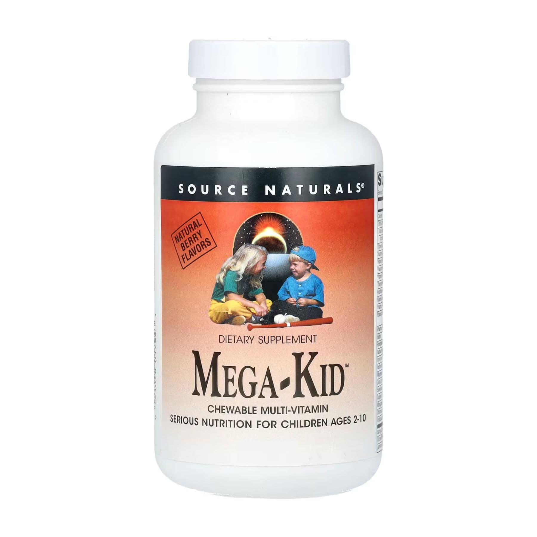 Mega-Kid — мультивітаміни для дітей, вафлі зі смаком ягід, 120 шт, Source Naturals