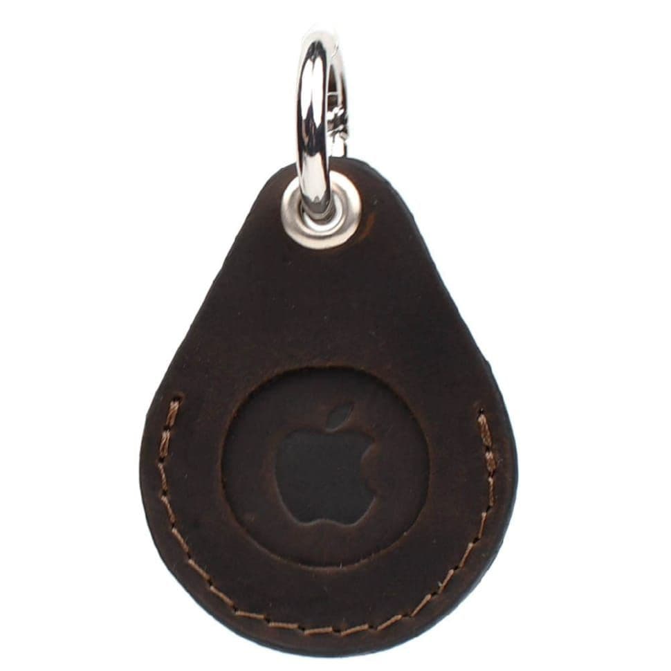 Шкіряний чохол тримач для Apple Air Tag коричневий Grande Pelle 463120