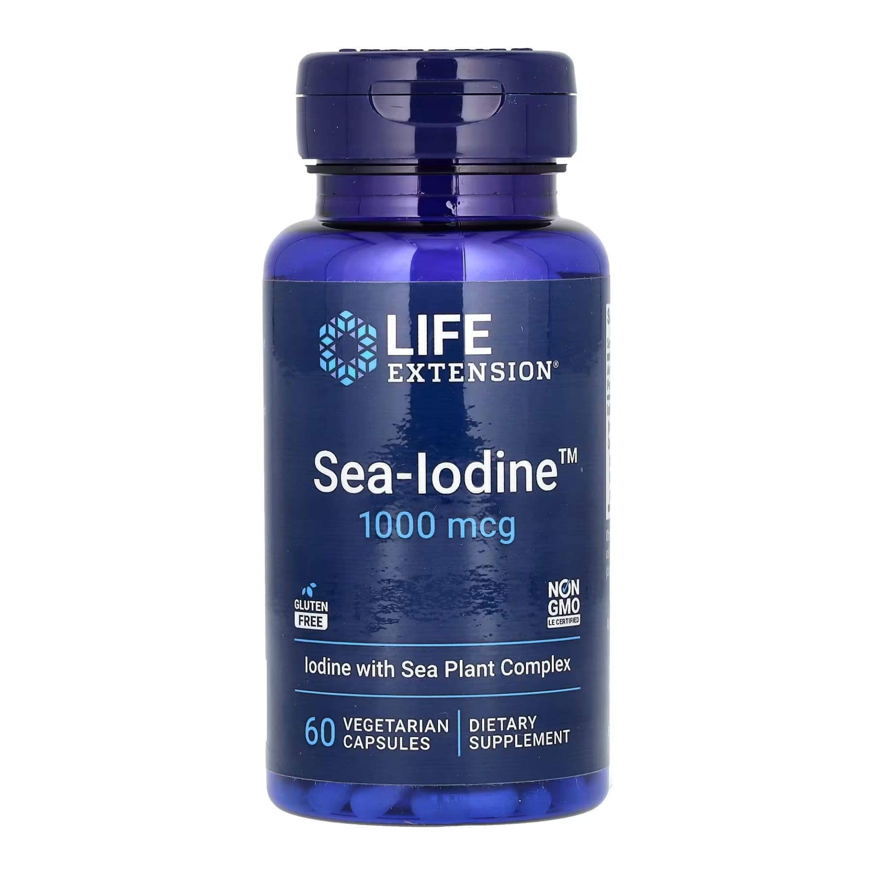Морський йод (Sea-Iodine) 1000 мкг, 60 вегетаріанських капсул, Life Extension