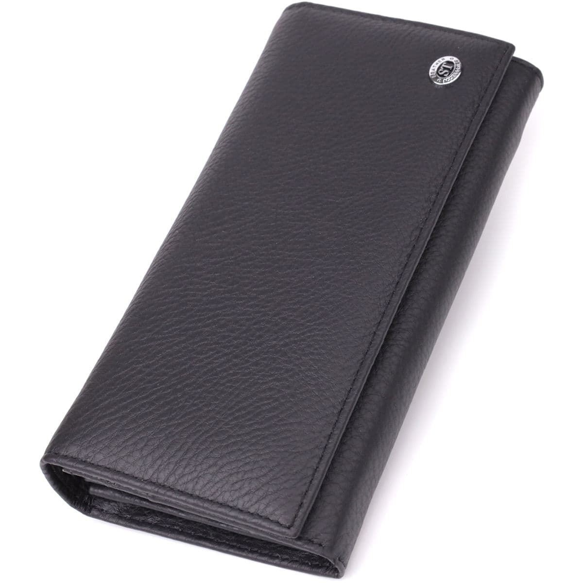 Місткий гаманець для жінок із натуральної шкіри ST Leather 23097 Чорний