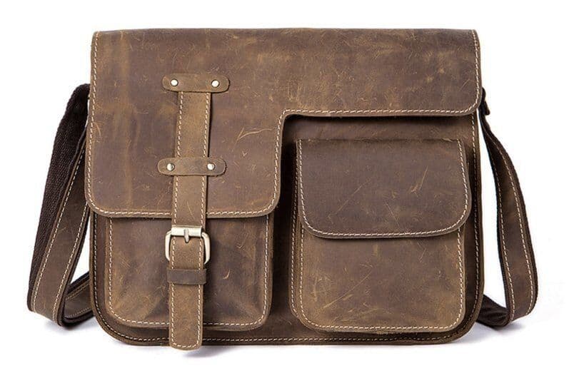 Сумка чоловіча з ефектом старовини Vintage 14697 Коричнева
