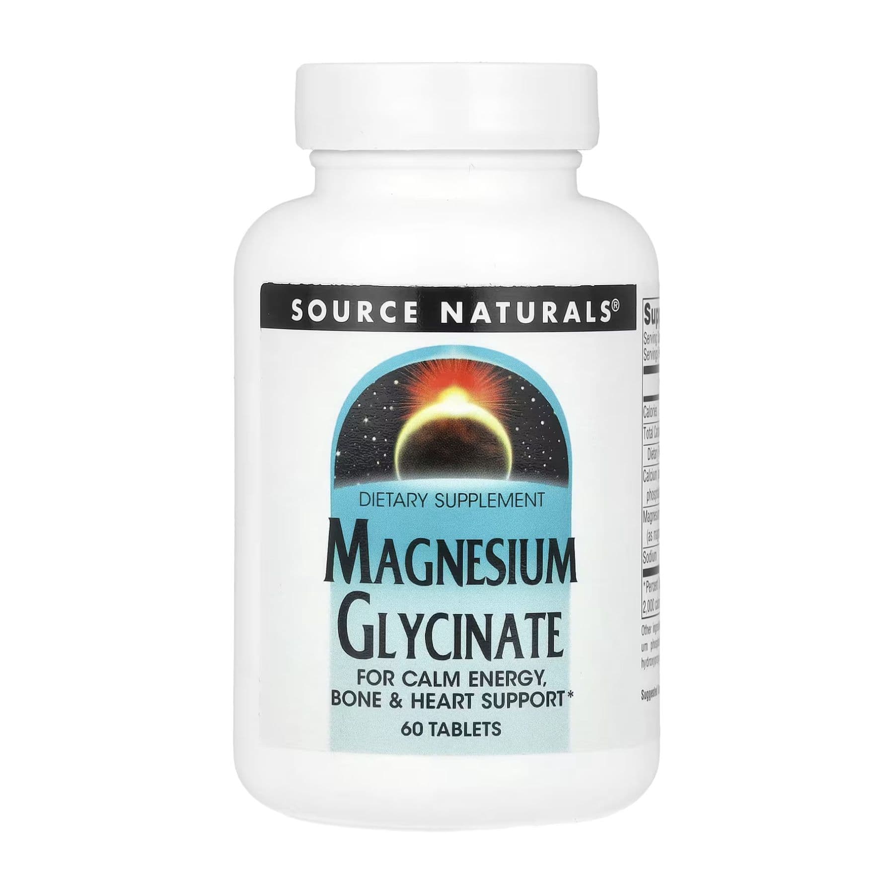 Магнію гліцинат, 60 таблеток, Source Naturals
