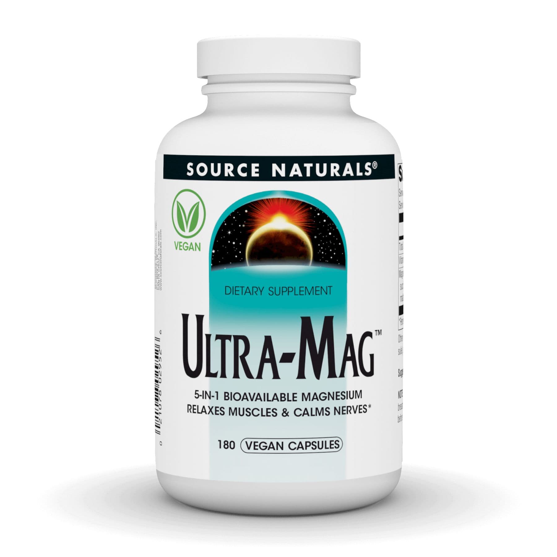 Ultra-Mag — магній підвищеного засвоєння, 180 вег. капсул, Source Naturals