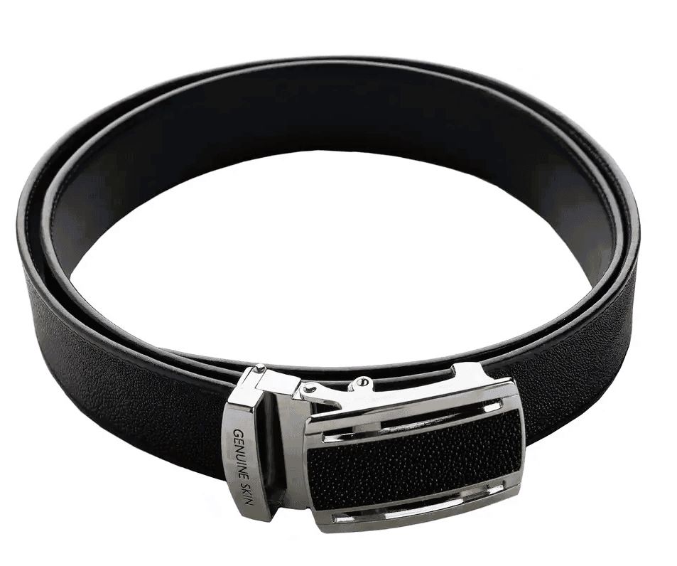 Ремінь зі шкіри ската Exotic Leather Чорний (stb10_2)