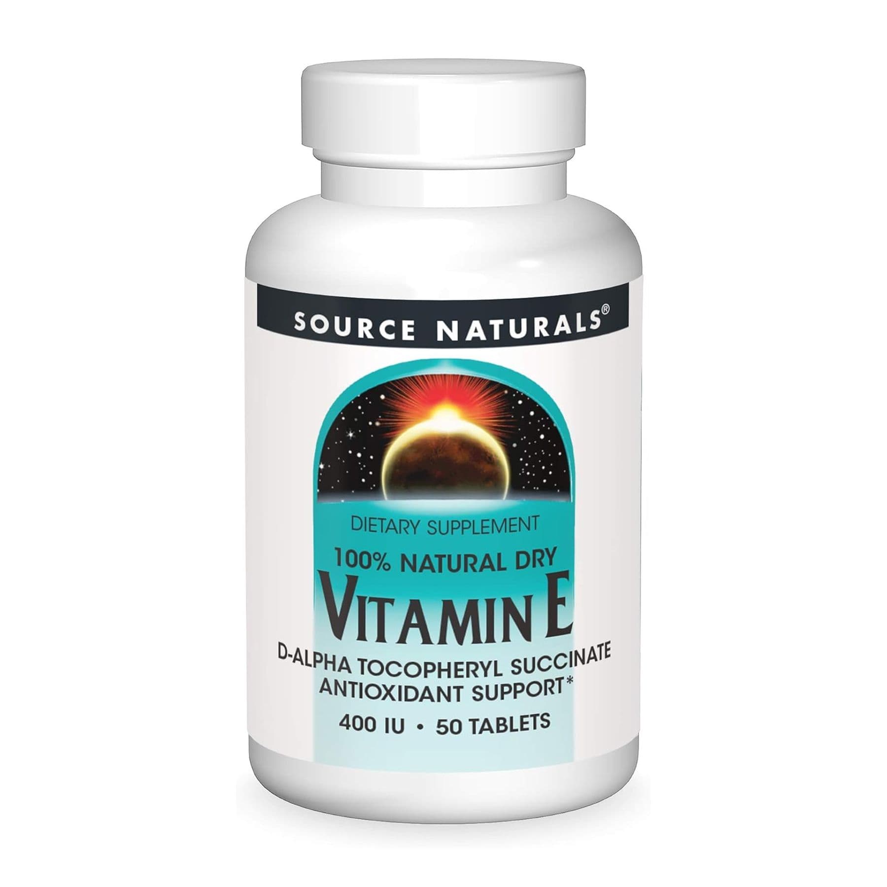 Вітамін E 400 МО (d-альфа-токоферол), 50 таблеток, Source Naturals
