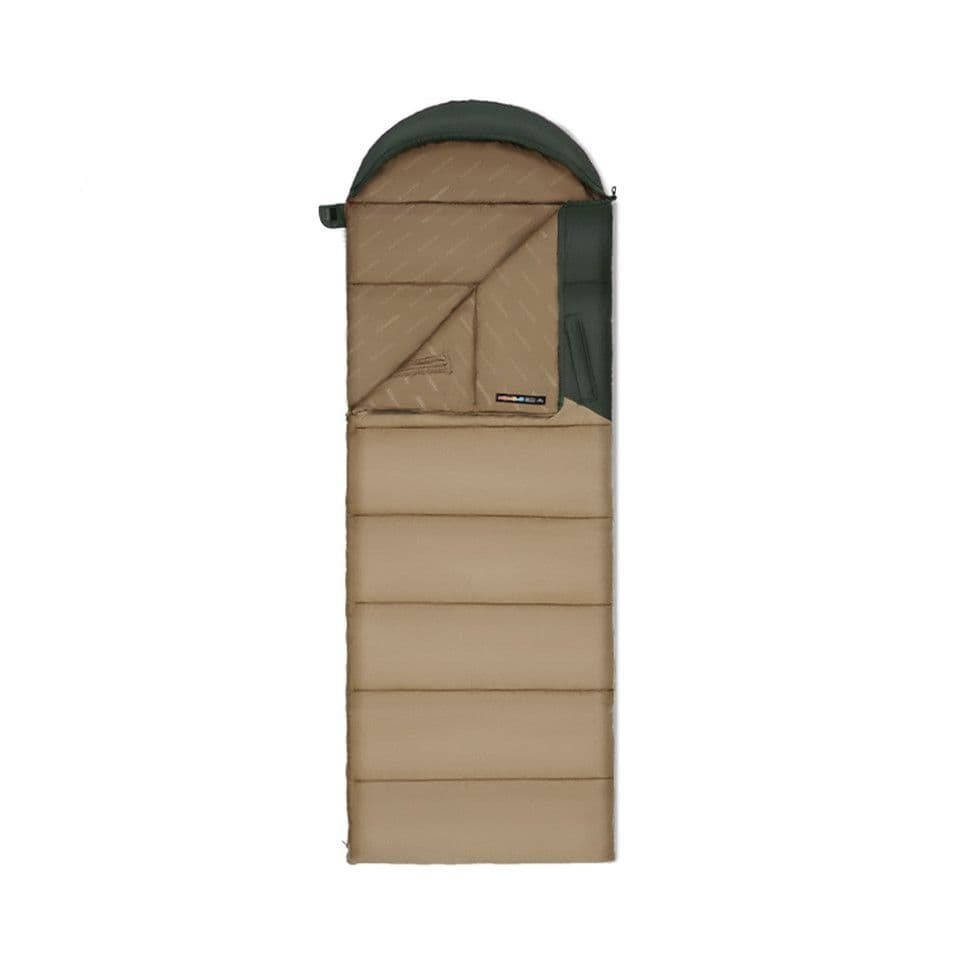 Спальник з капюшоном Naturehike Sunny Day PL02 U250 CNK2550WS028, (8,5°C), правий, коричнево-зелений