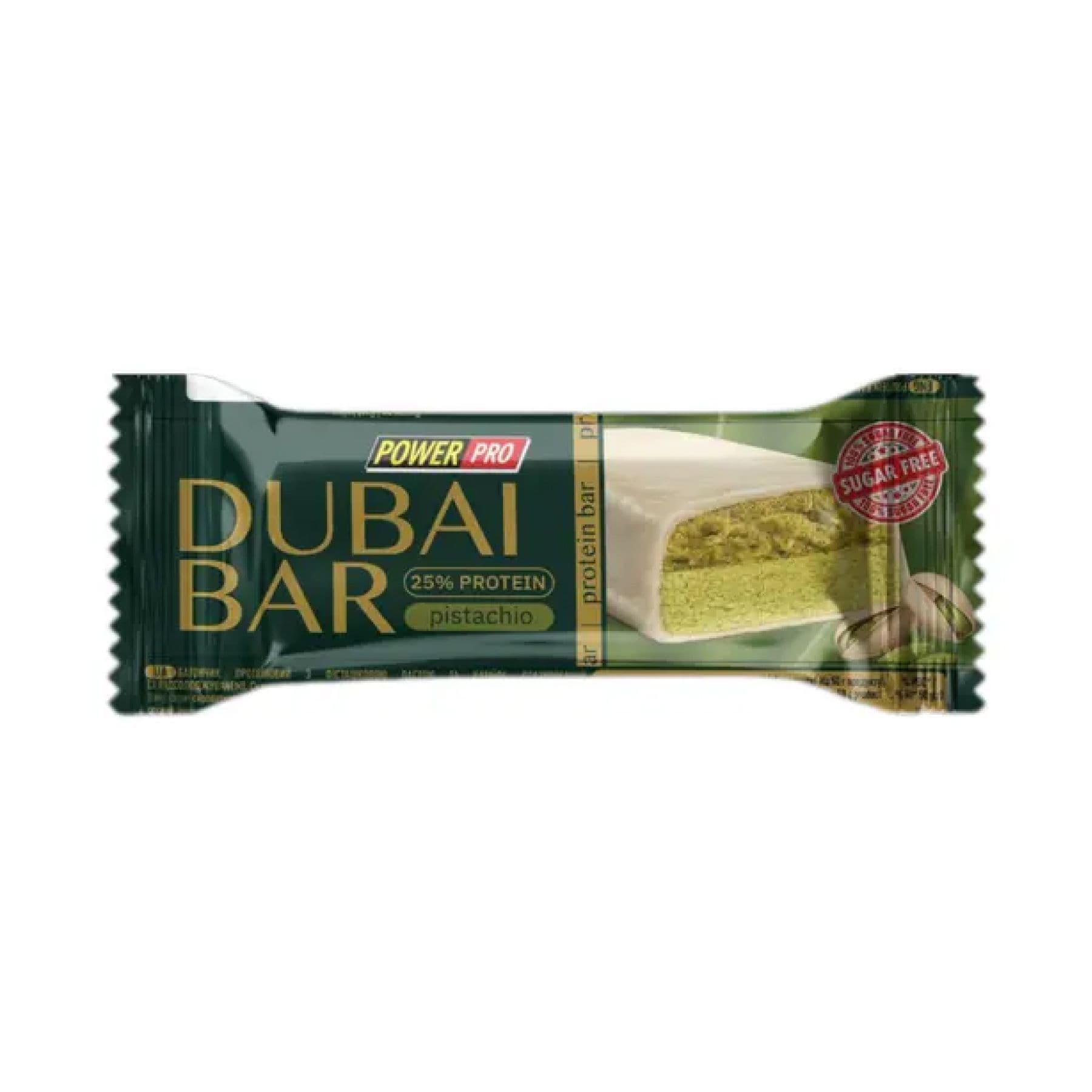Power Pro, батончик Dubai Bar, смак фісташка, 10×50 г, без цукру