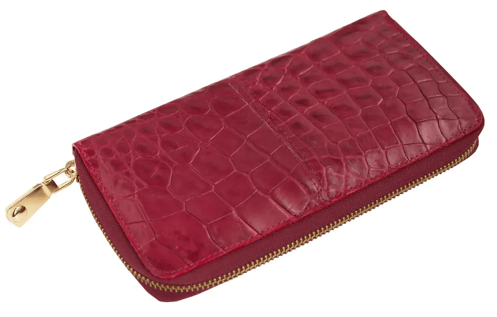 Гаманець Exotic Leather з натуральної шкіри крокодила Бордовий (cw 82_4)