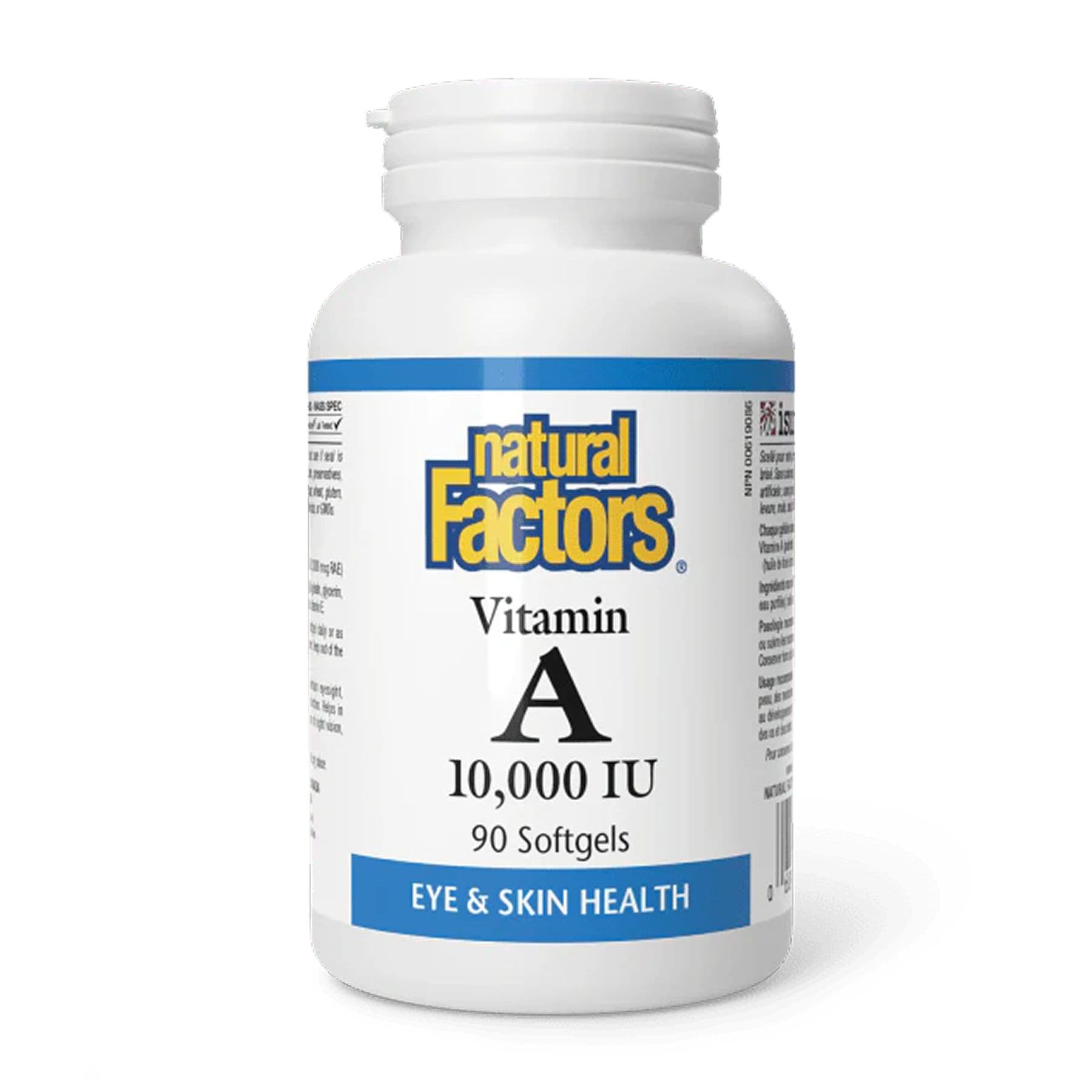 Вітамін A, 10 000 МО, 90 м'яких капсул, Natural Factors