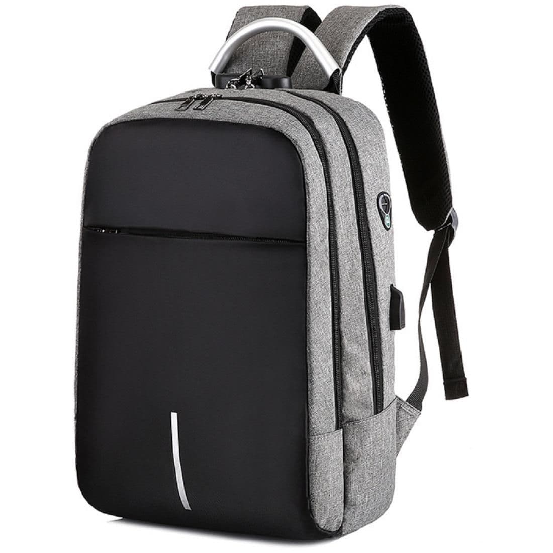 Текстильний сірий чоловічий рюкзак для ноутбука Tiding Bag BPT01-CV-9006G
